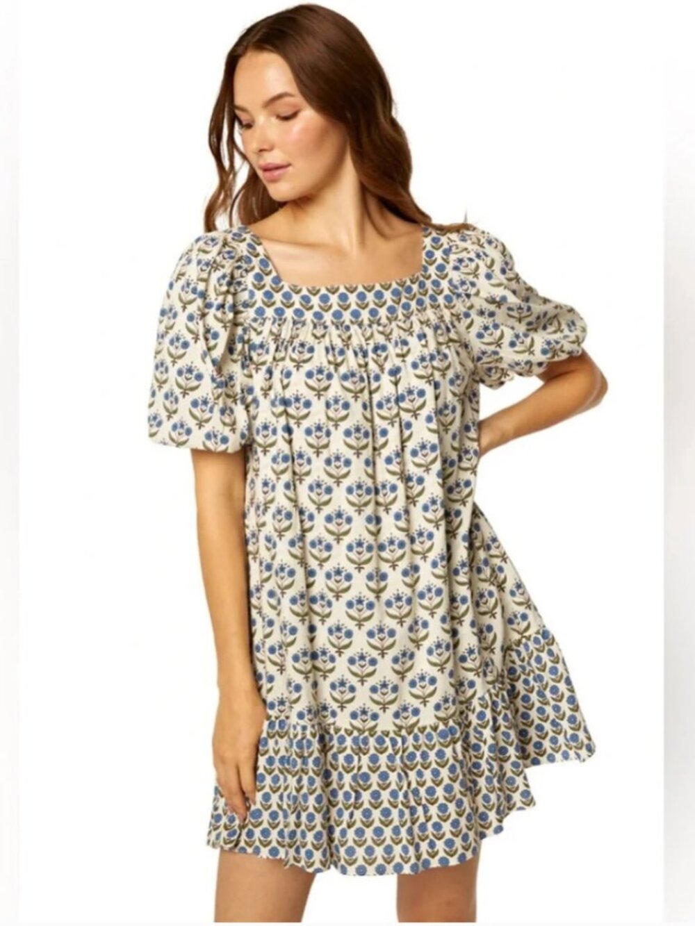 NWT! MISA Los Angeles Georgia Mini Dress Pura Vida Flora Blockprint Floral